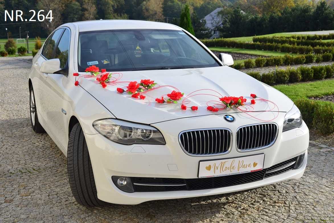 Dekoracja samochodu na samochód.Ozdoby na auto do ślubu.KOLORY 264