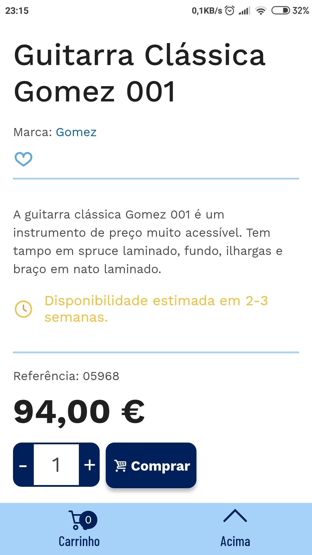 Guitarra Clássica Gomez 001 salão musical
