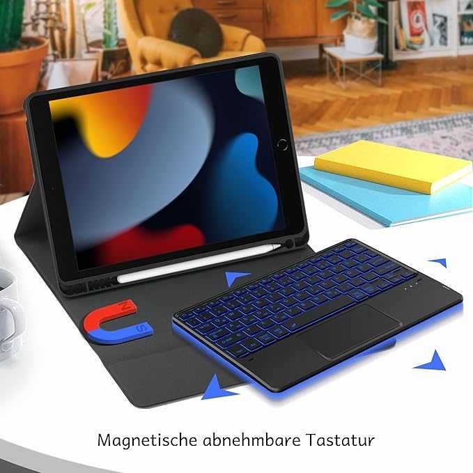 CACOE Etui na klawiaturę kompatybilne z iPad 9. generacji, iPad 10.2