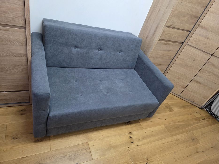 Sofa 2-osobowa rozkładana - kolor grafit
