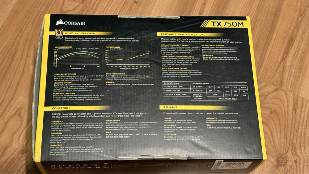 Zasilacz corsair tx750m 750w 80plus gold