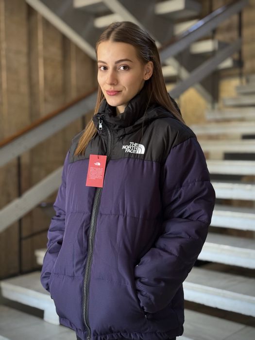 Шикарна зимова унісекс  куртка пуховик TNF зе норс фейс фіолетова