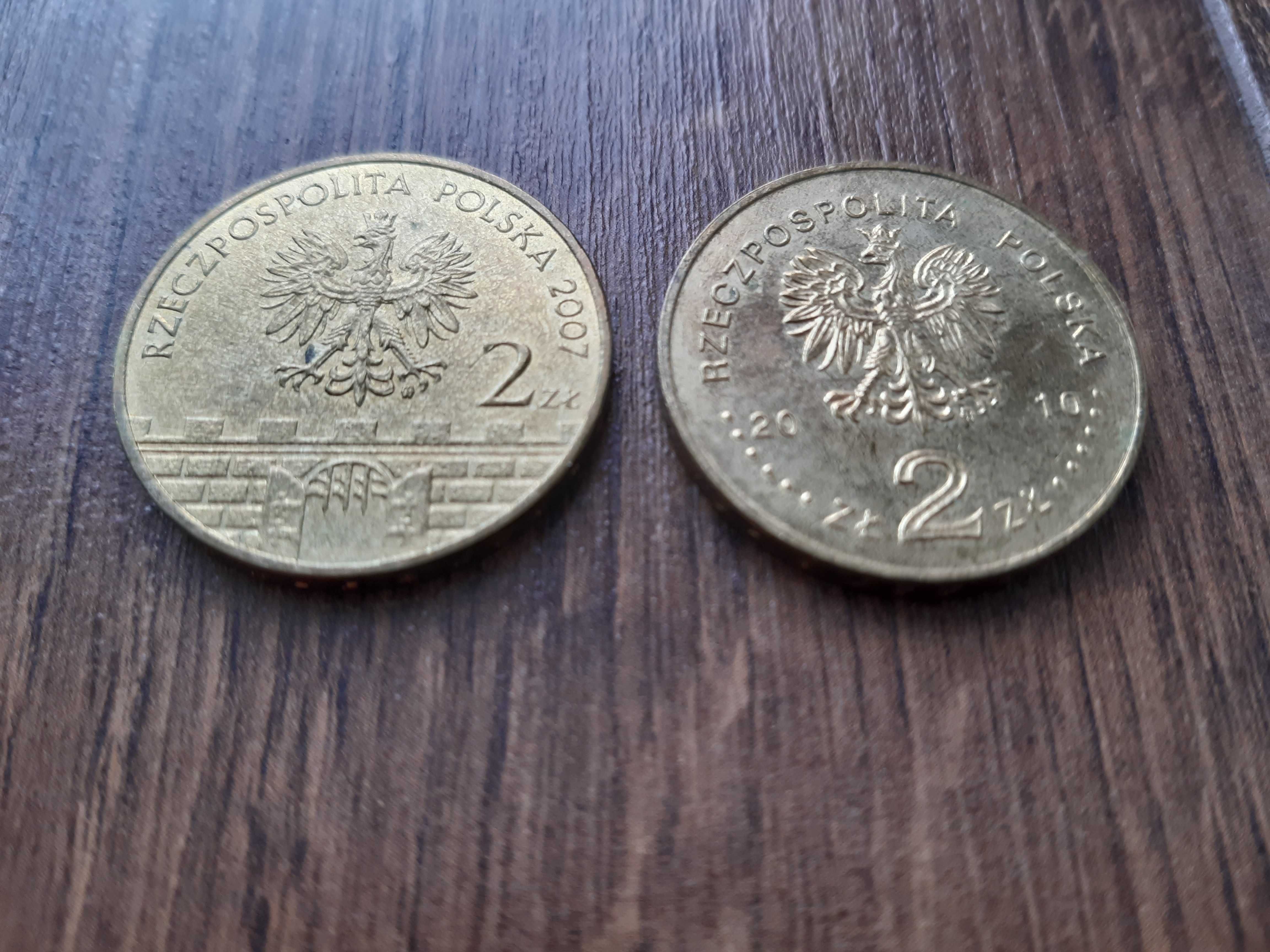 Monety 2 zł złote Brzeg i Miechów 2007 i 2010 r.