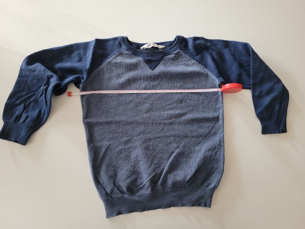 SWETEREK H&M r 128 134 niebieski dla chłopca elegancki świeta