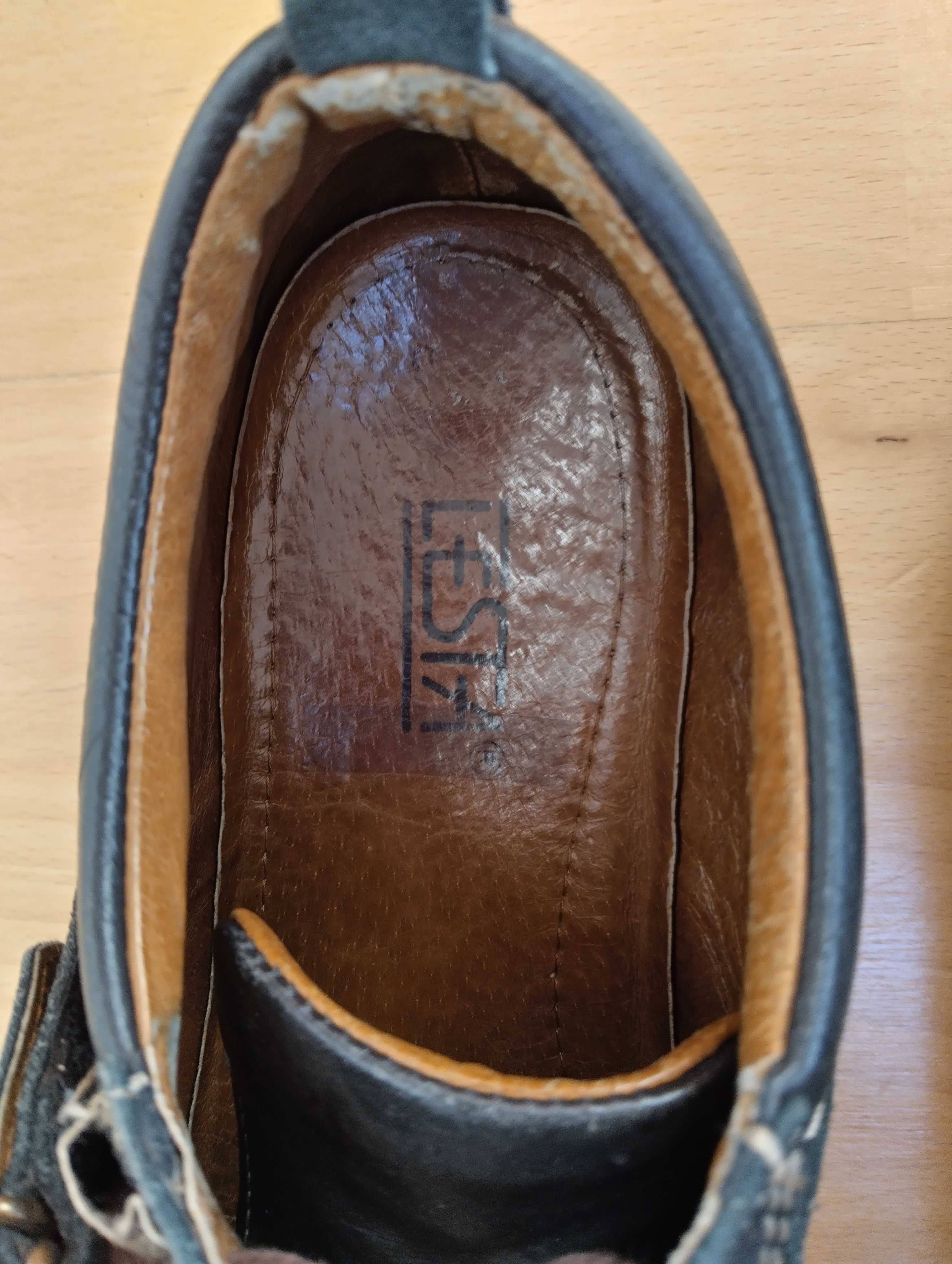Skórzane brązowe półbuty Lesta r. 41 unisex