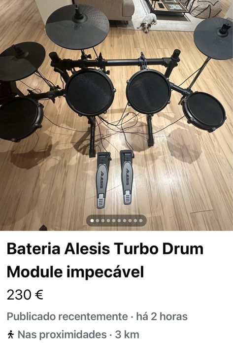 Bateria Eletrônica Alesis Turbo – Como Nova + Banco Incluído