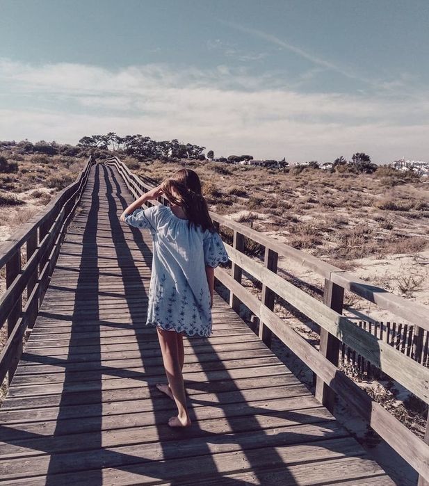 Vestido azul florido
