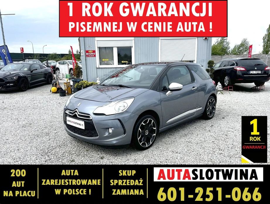 Citroën DS3 1 ROK GWARANCJI W CENIE AUTA, Zamiana, 1,6 D ! Alu, Fajny Stan