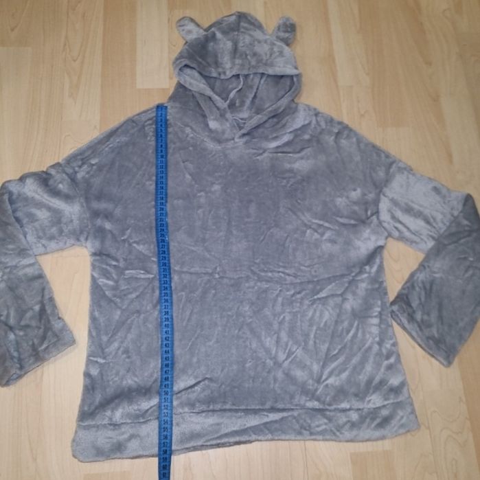 Піжамна кофта  плюшева з вушками вільного крою