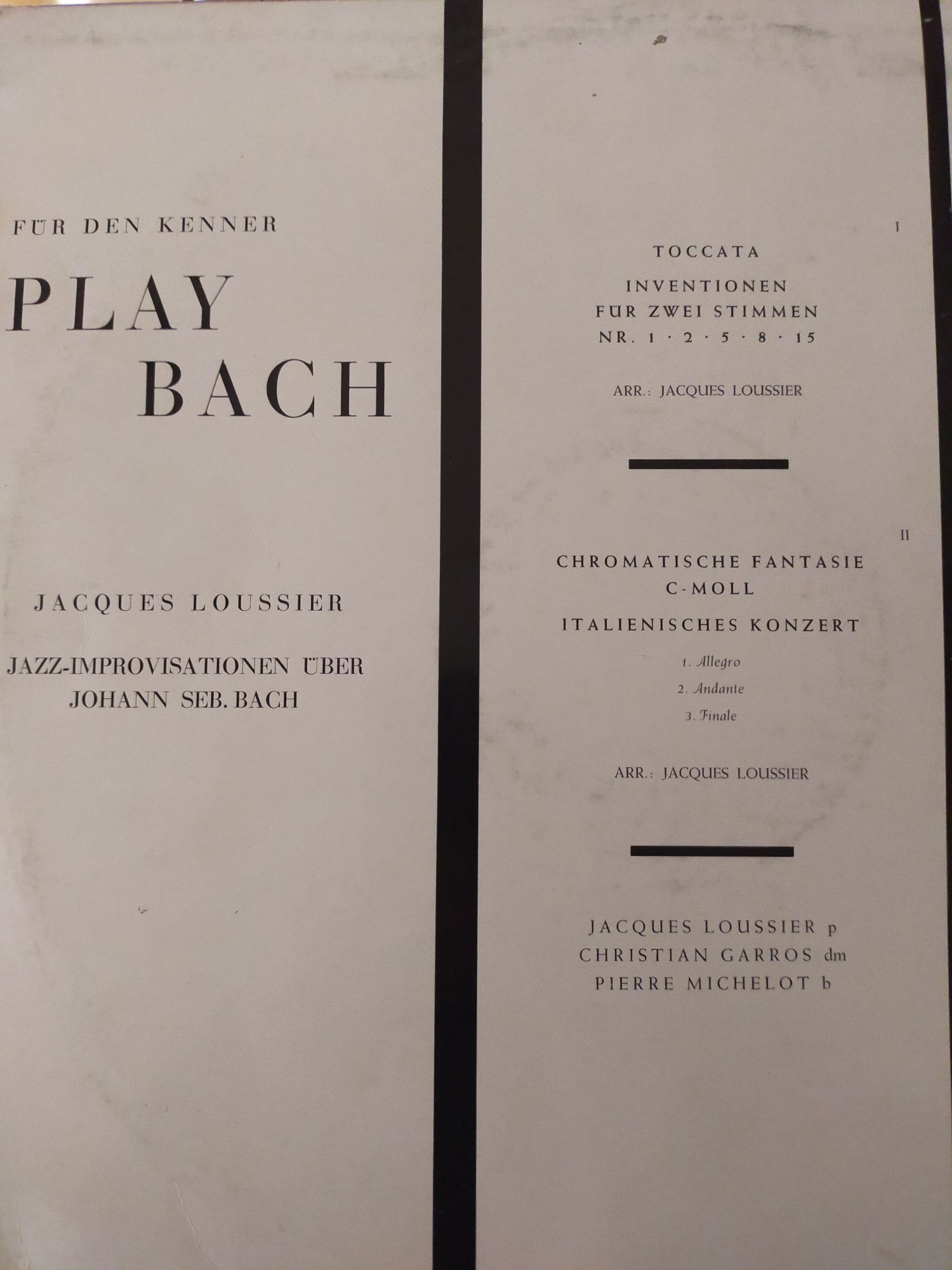 Płyta winylowa  Jacques Loussier Trio  - Bach