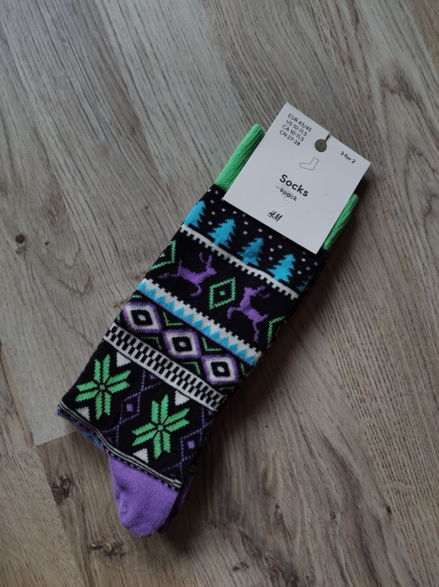 Нові чоловічі шкарпетки H&M носки HM з оленями новорічні