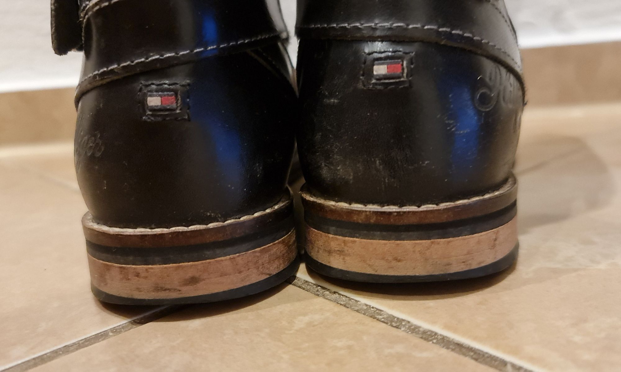 Oficerki, kozaki Tommy Hilfiger Aubrey, skóra naturalna