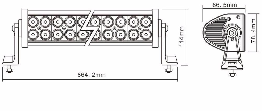 Farol Barra LED 18w 48w 72w 120w 180w 240w 288w 300w - Entrega Imediat