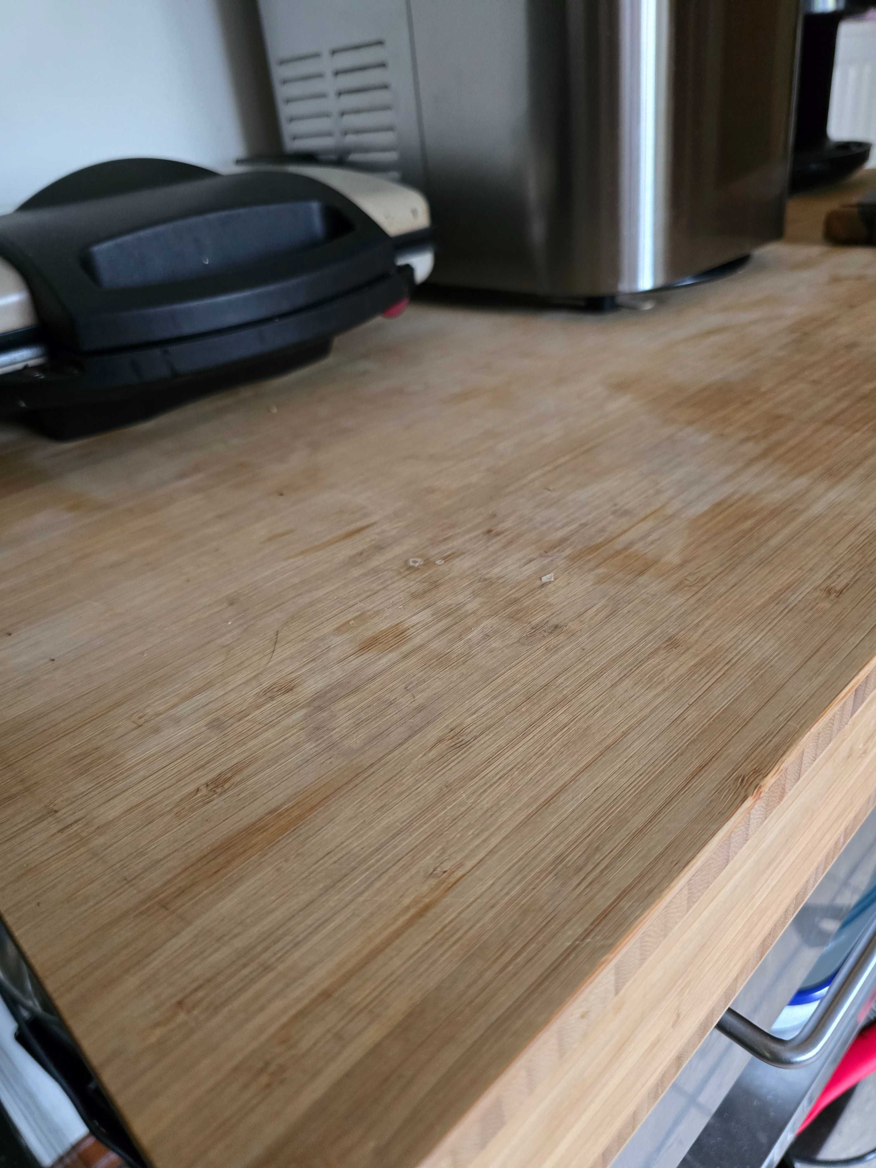 Wózek / stół kuchenny IKEA – stal nierdzewna + blat drewniany
