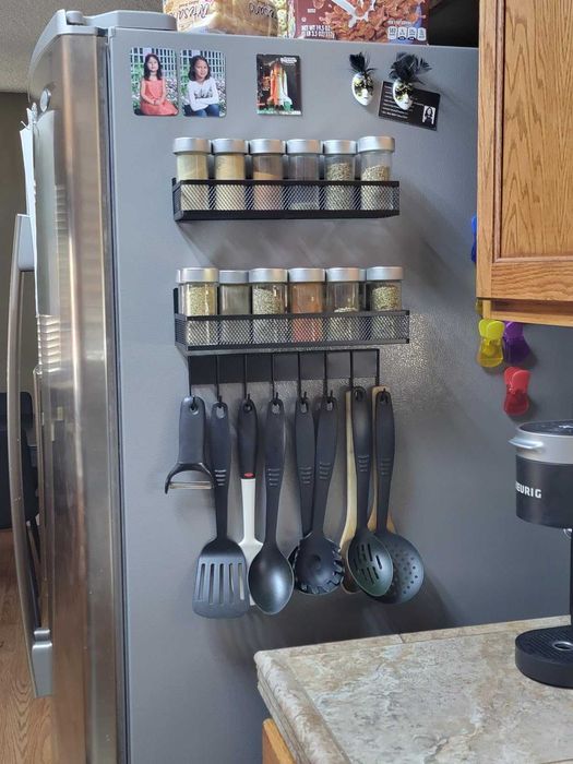 Magnetyczny stojak na przyprawy do lodówki, 3-pak NOWY