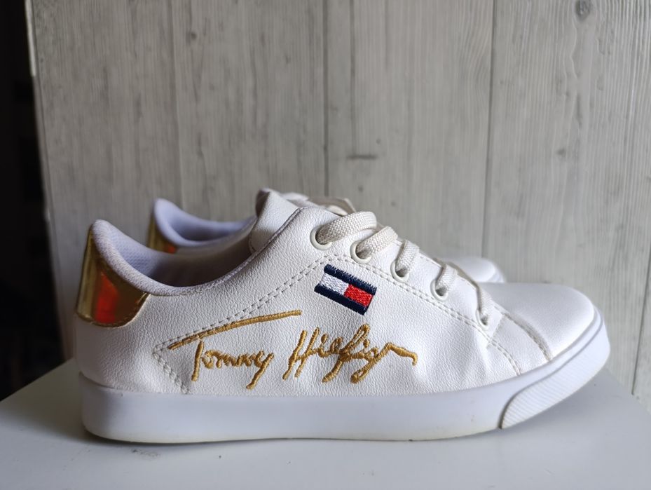 Buty sportowe th Tommy białe złote 38
