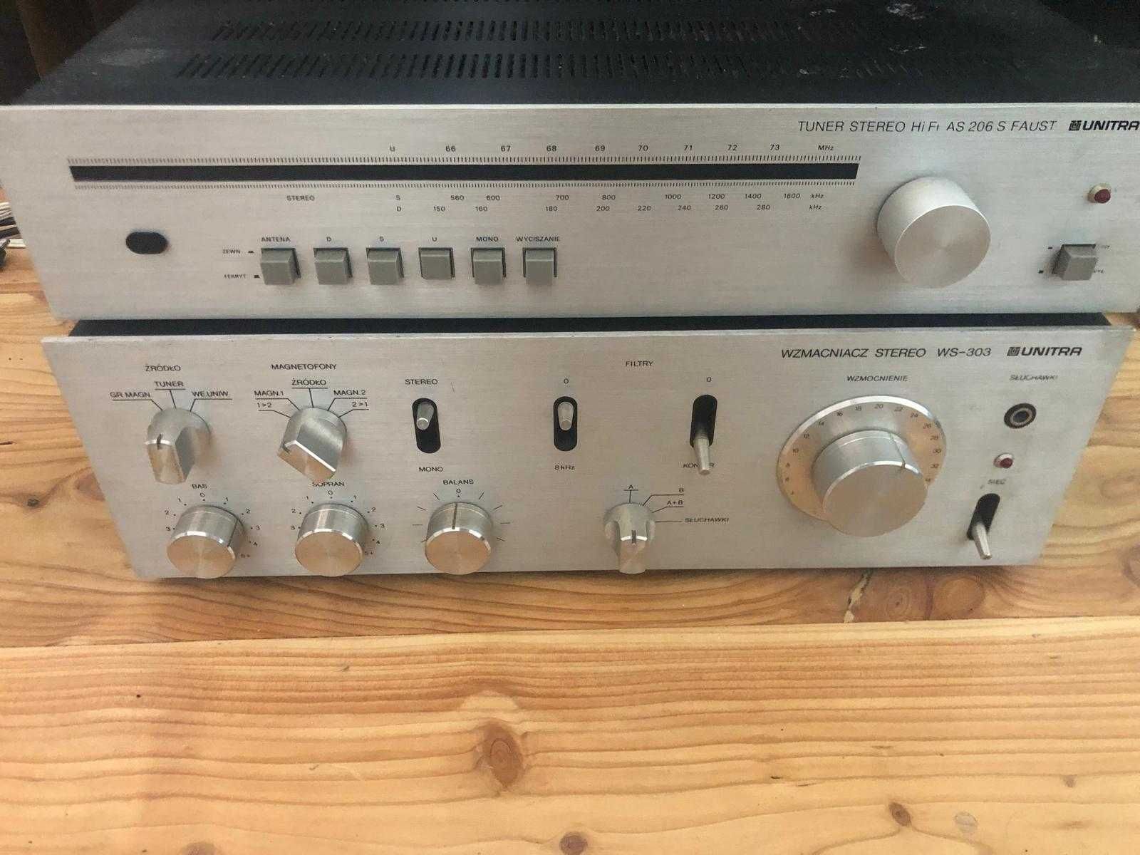 Zestaw UNITRA, Tuner HiFi AS 206S Faust + wzmacniacz WS-303