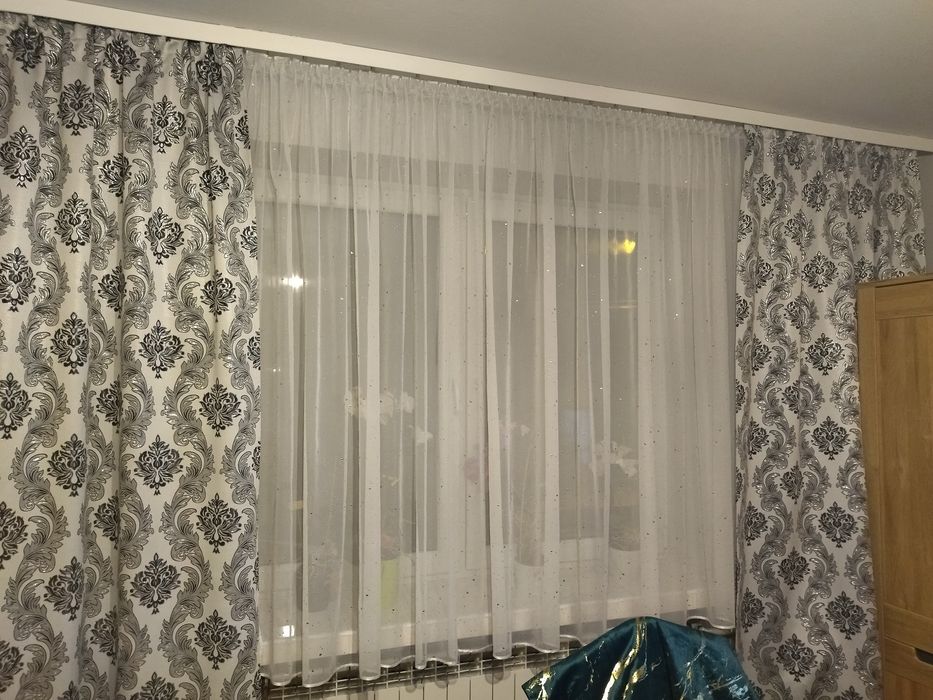 Zasłony w stylu glamour błyszczące, komplet 2 szt