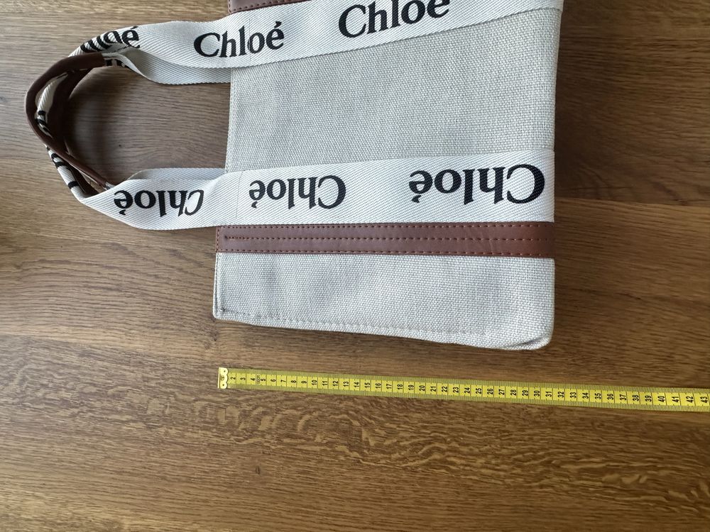 Bezowa lniana torebka Chloe