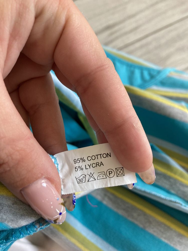 Bluzka w paski rękaw 3/4 rozmiar XXL, bawełna, lycra