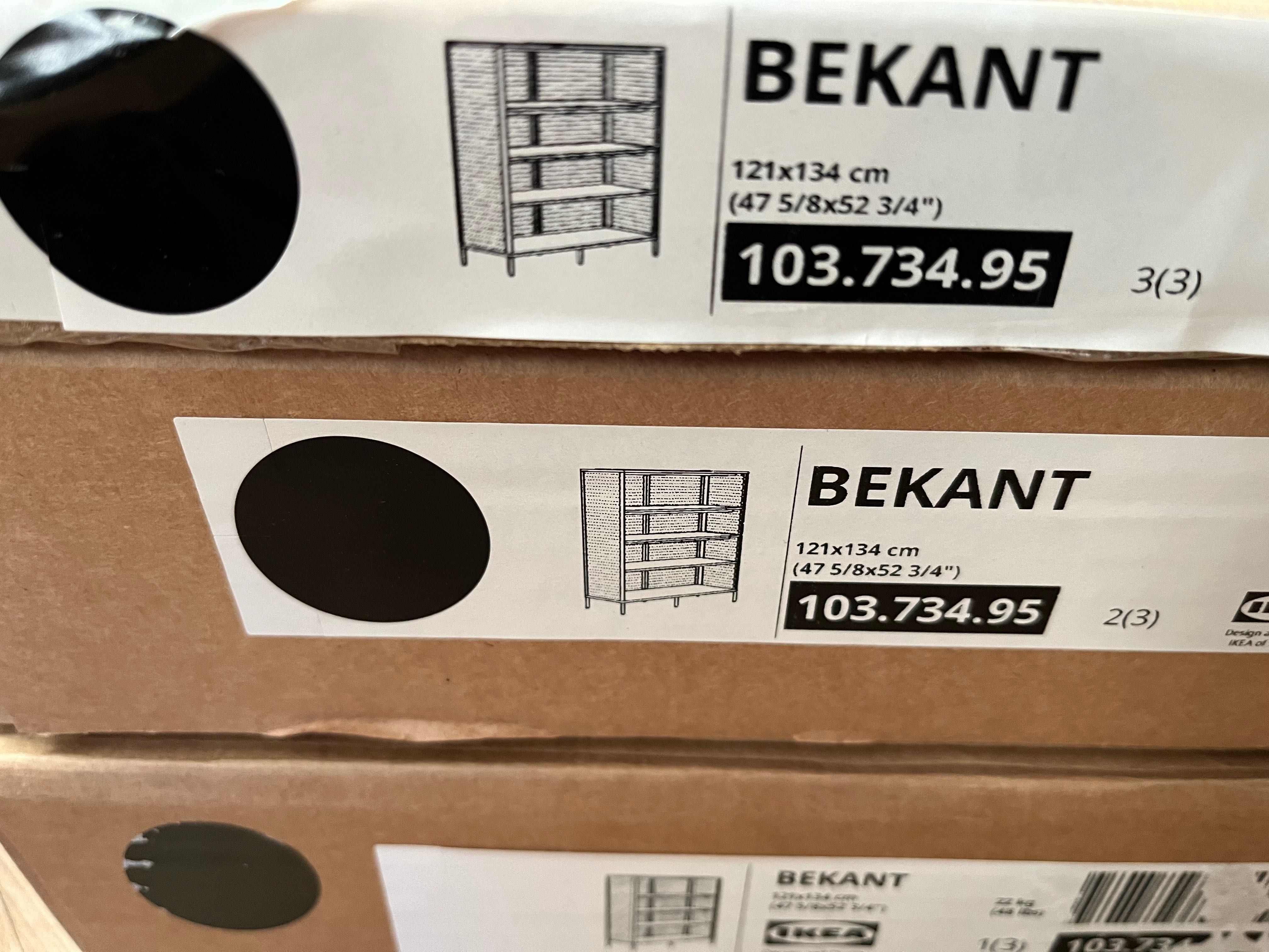 IKEA BEKANT Regał czarny 121x134 cm