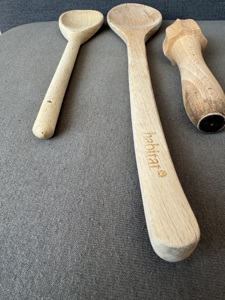 Hibitat 3 szpatułki łyżki drewniane do kuchni wyciskacz do cytryny