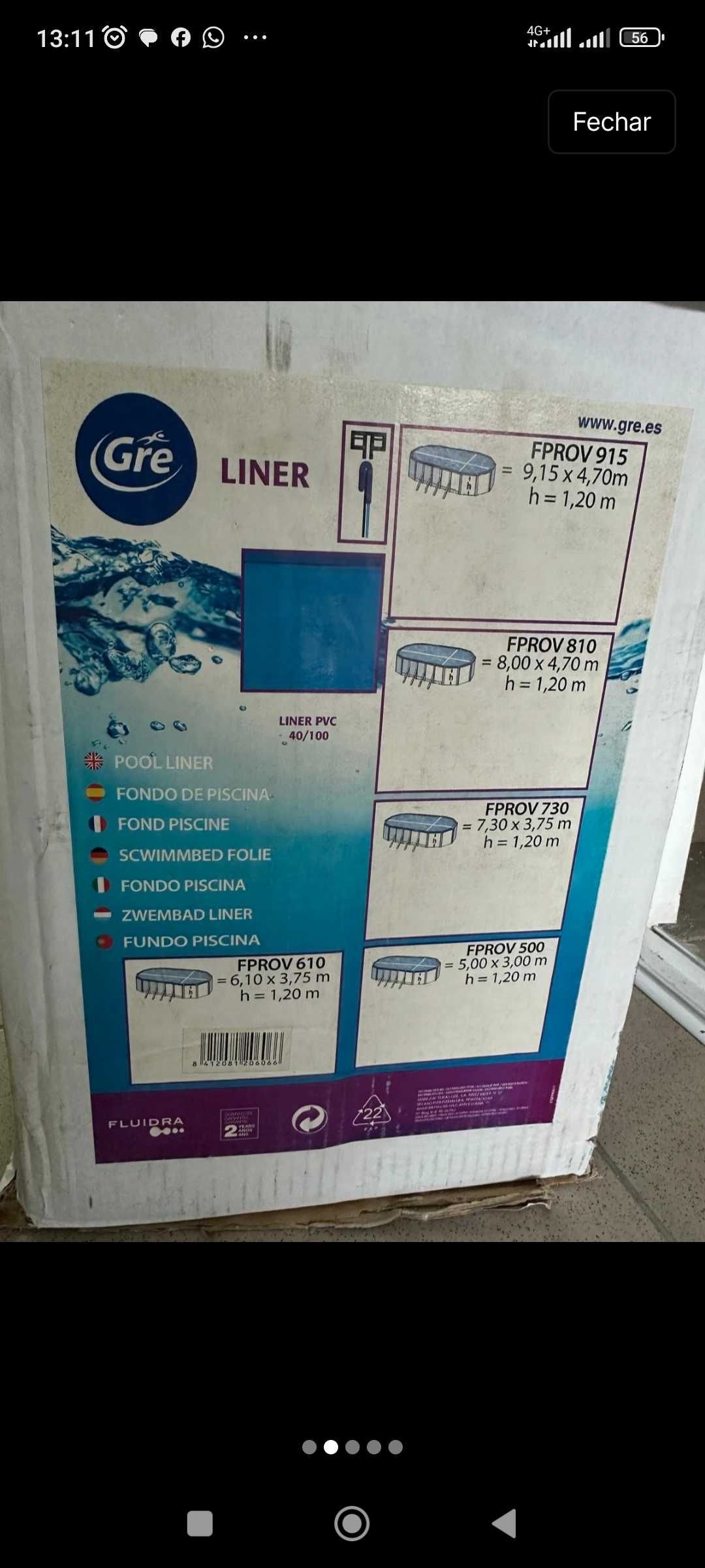 Fundo de piscina gre liner