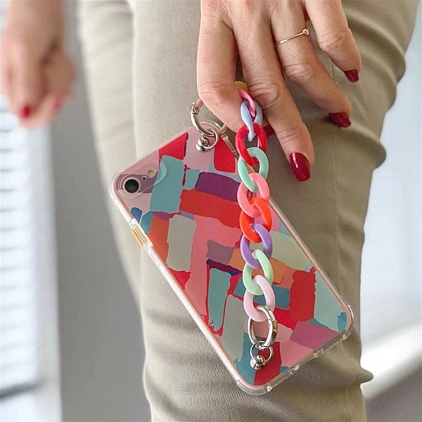 Color Chain Case żelowe elastyczne etui z łańcuchem łańcuszkiem zawies