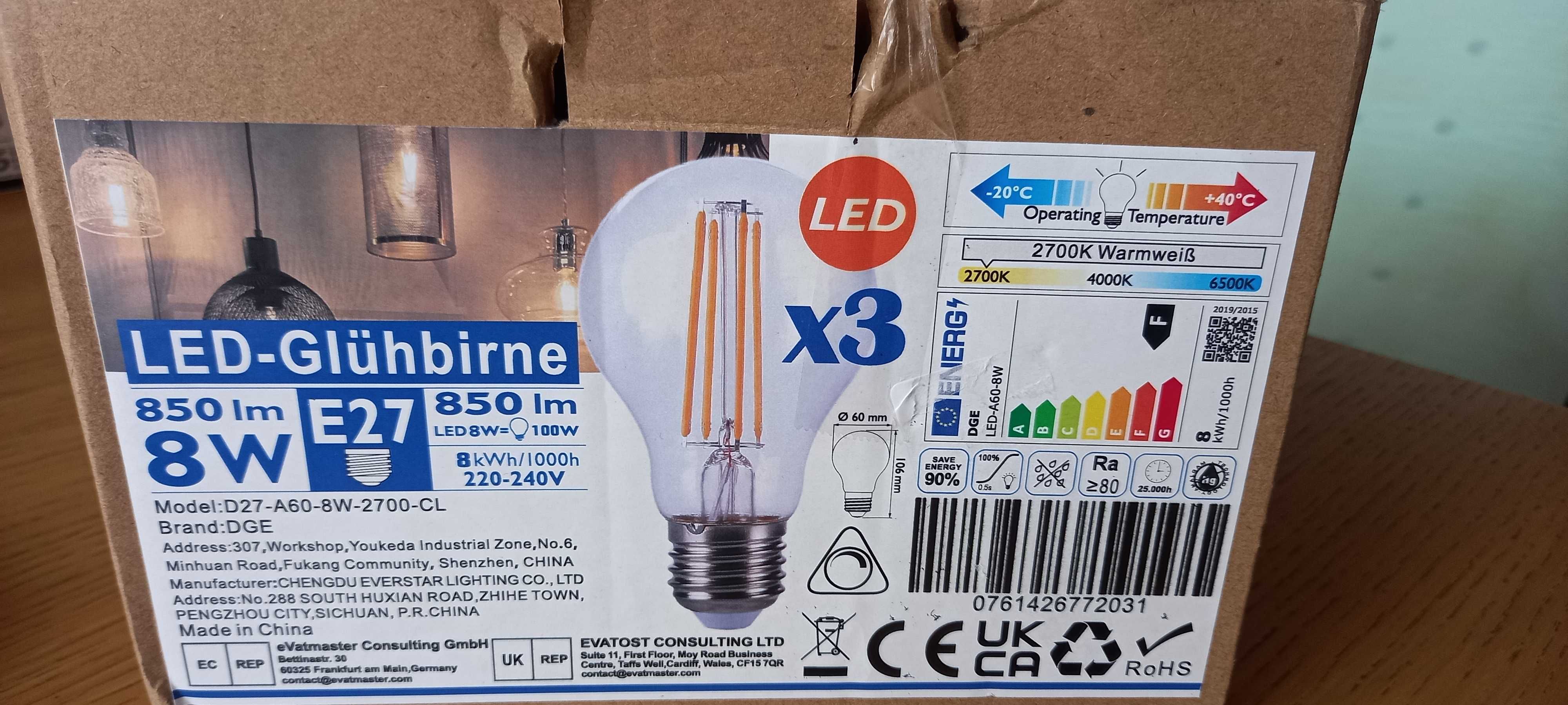 Energooszczędne żarówki LED 8W