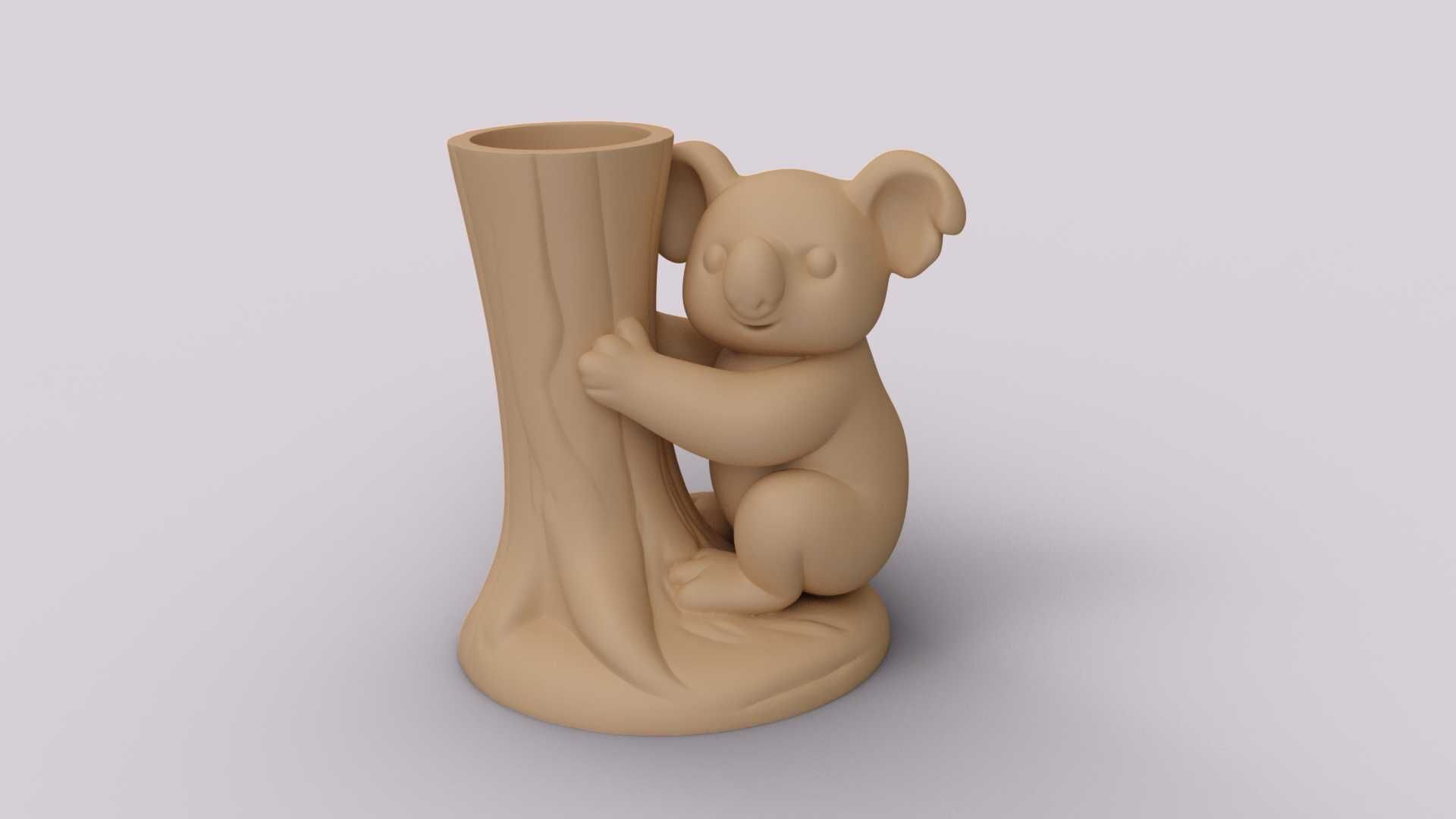Vaso/Suporte Coala na Árvore 3D | Decoração Austrália Fofa