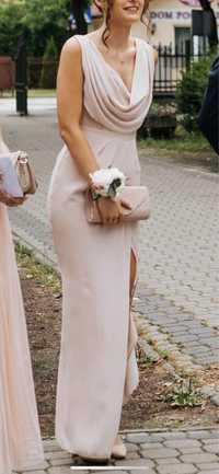 Asos sukienka pudrowy róż na wesele, dla druhny