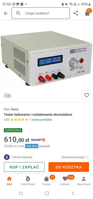 Tester ładowania i rozładowania akumulatora,pojemności   EBC-A10H