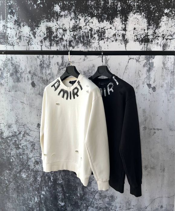 BALENCIAGA мужской брендовый свитшот кофта реглан батник черный белый