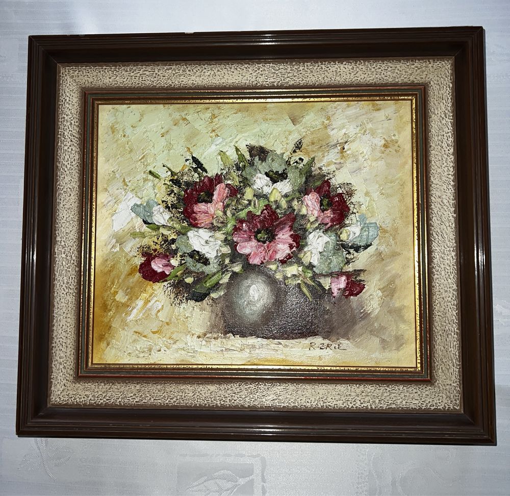 Obraz olejny malowany na płótnie Kwiaty w Dzbanie