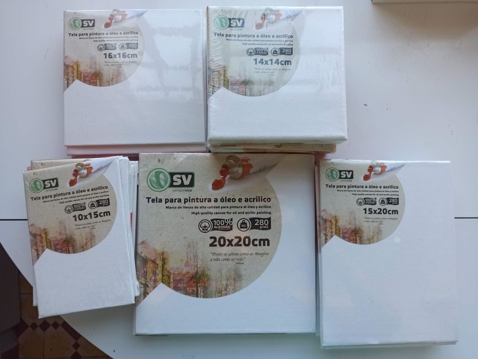 Telas pequenas, novas, para óleo e acrilico várias medidas 20x20