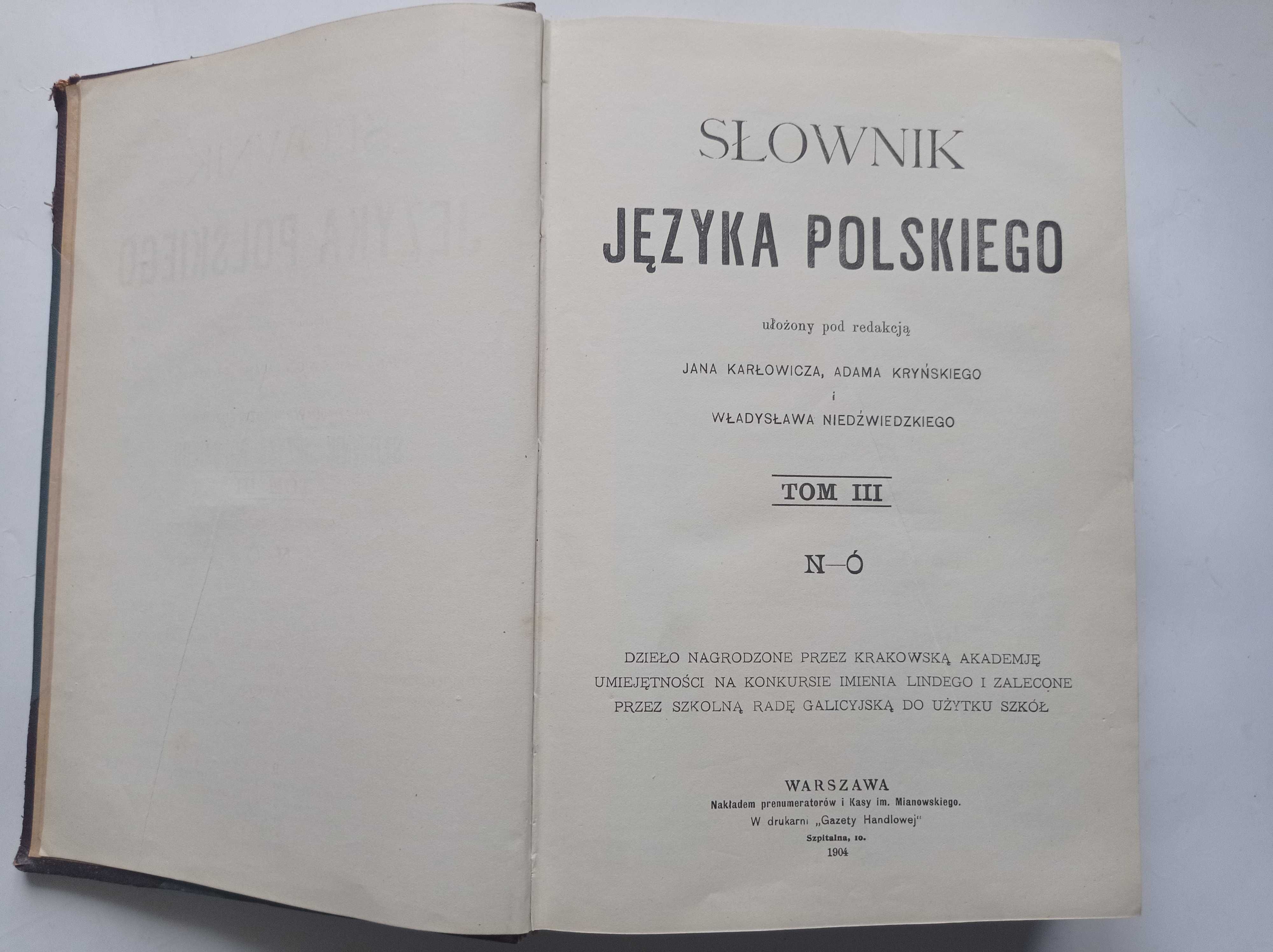Warszawski Słownik Języka Polskiego - Tom III - 1904 - Karłowicz...