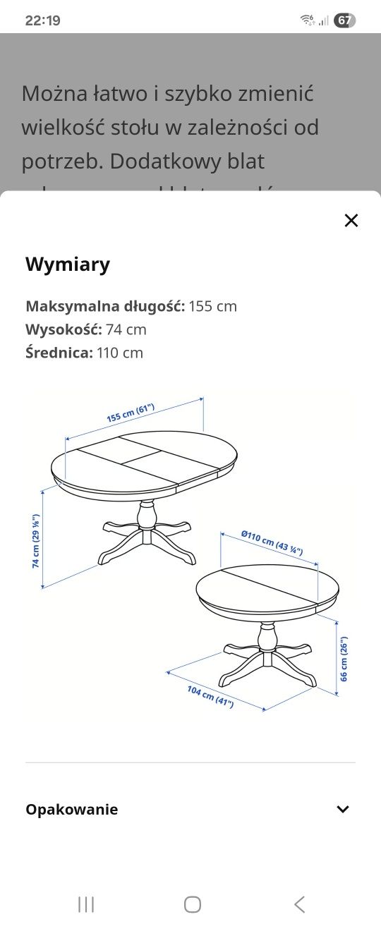 Stół rozkładany z krzesłami