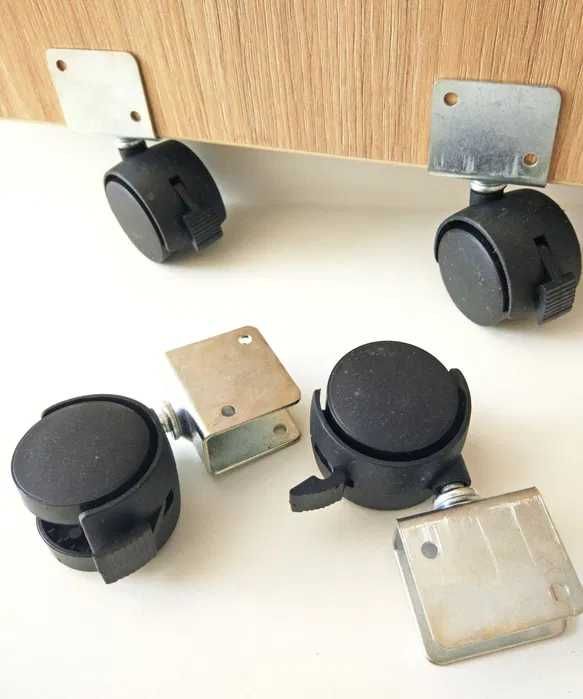 4x kółka obrotowe meblowe skrętne z blokadą fi38 na płytę 18mm