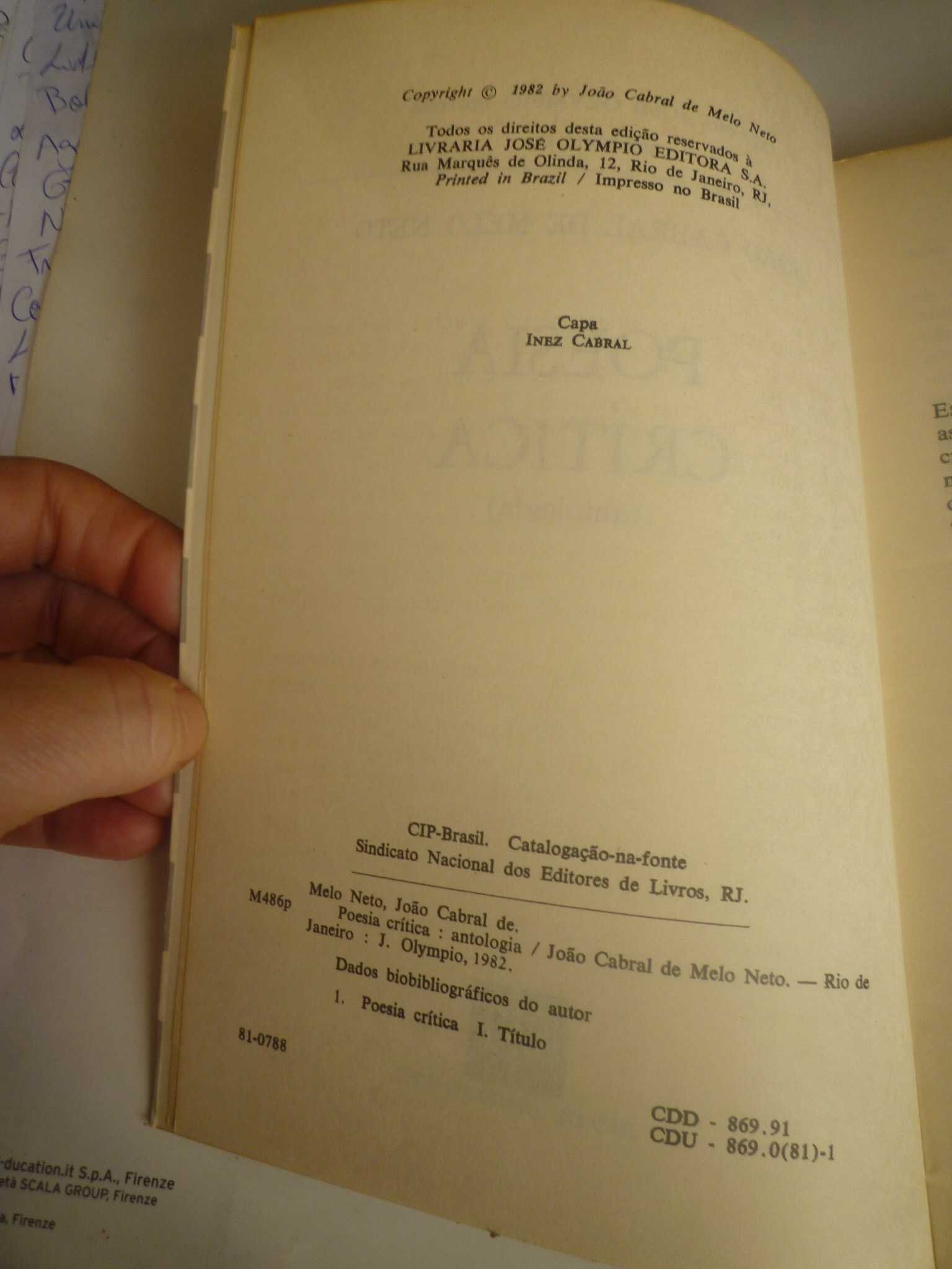 João Cabral de Melo Neto Poesia Crítica, Antologia de 1982