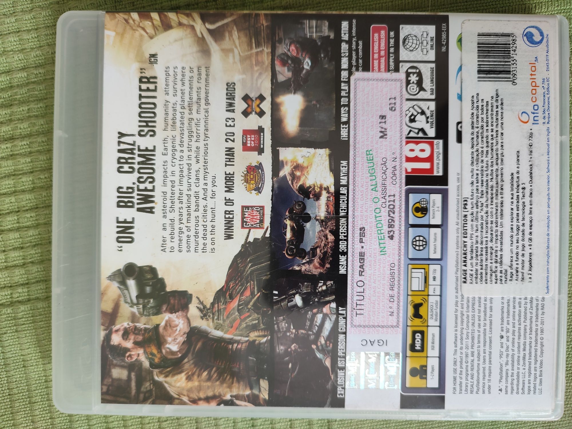 Jogo Rage para PS3