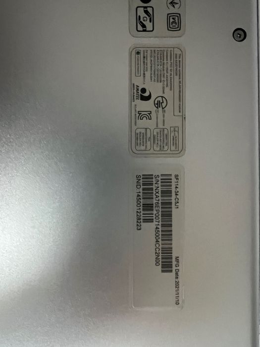 Laptop Acer wszytkie dane na zdjęciach