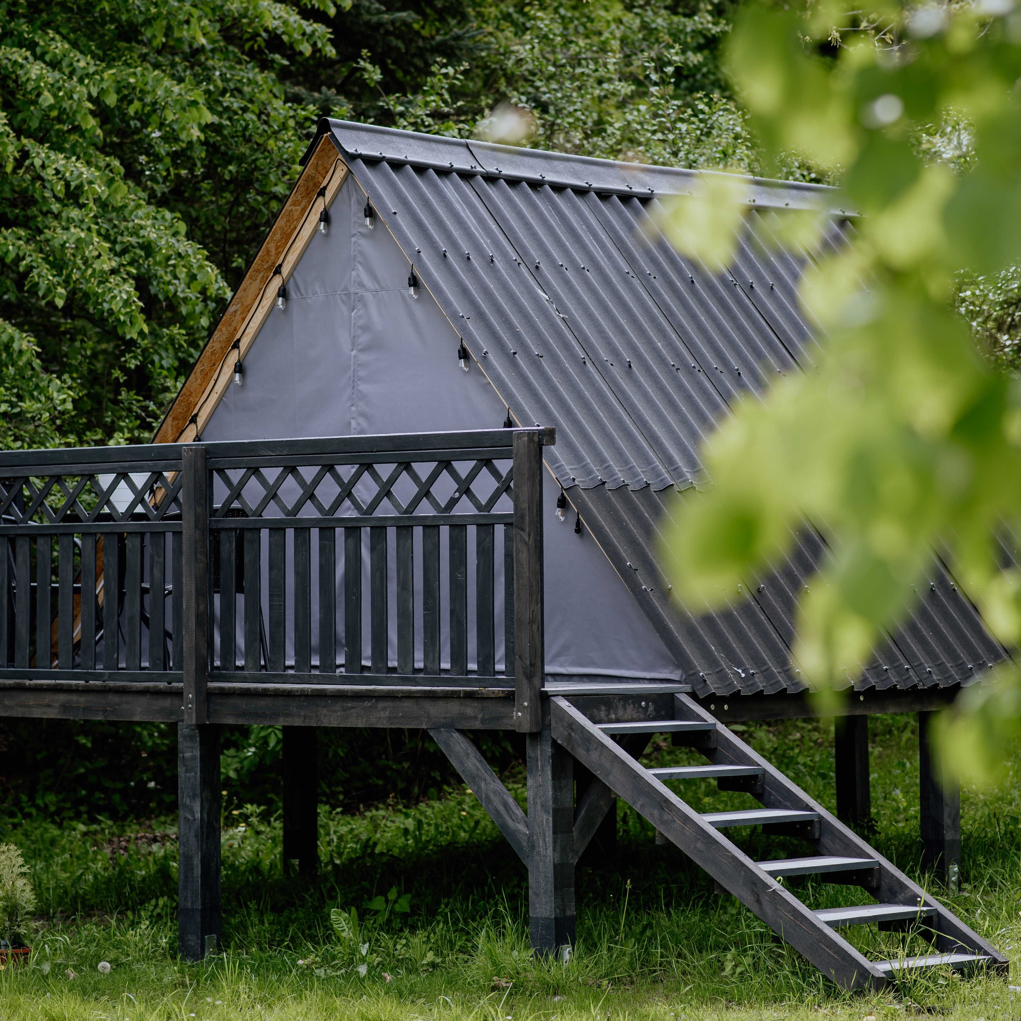 Domek / Szałas / Glamping - jacuzzi, rowery - 50 min z Wwy.