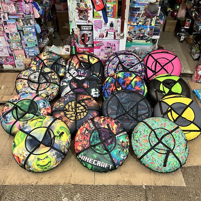 Тюбинг 120см ватрушка таблетка надувные санки для катания с камерой