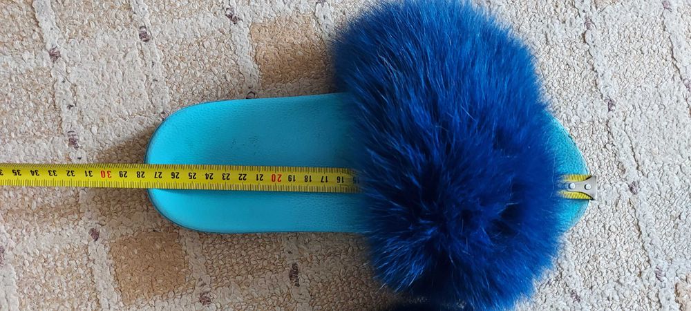 Шлепанцы с натуральным песцом 41 размер