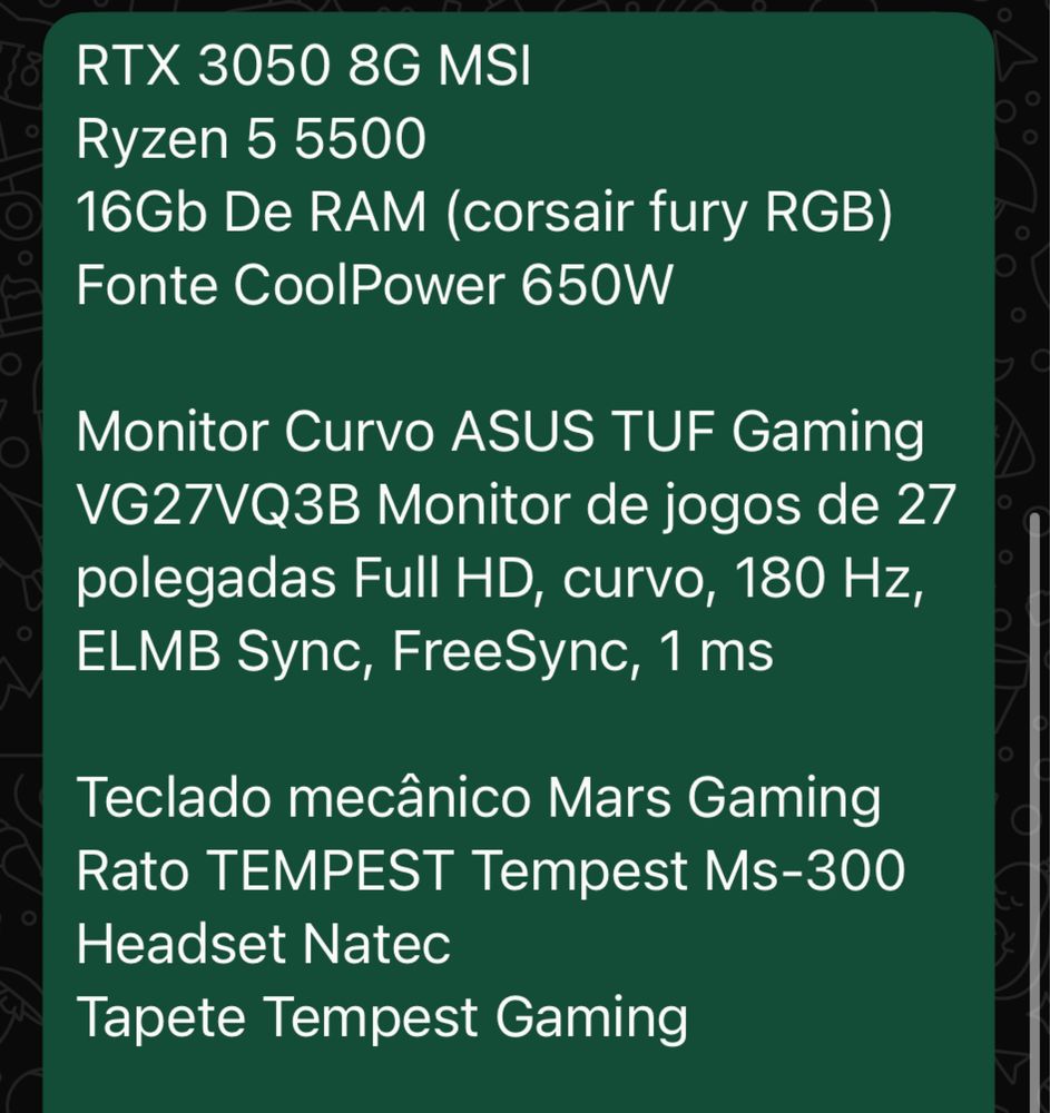 PC gamer, setup completo