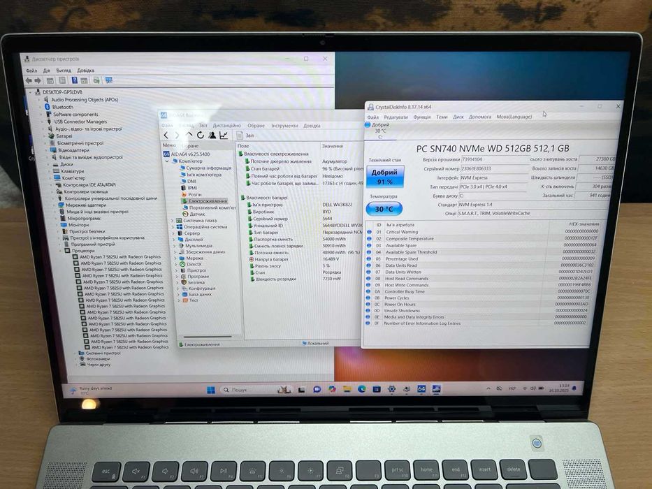 Dell Inspiron 16 5625 16" WVA FHD+Ryzen 7 5825U 16/512Gb Сенсорний
