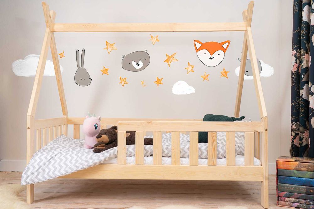 Łóżko dziecięce z barierkami Tipi