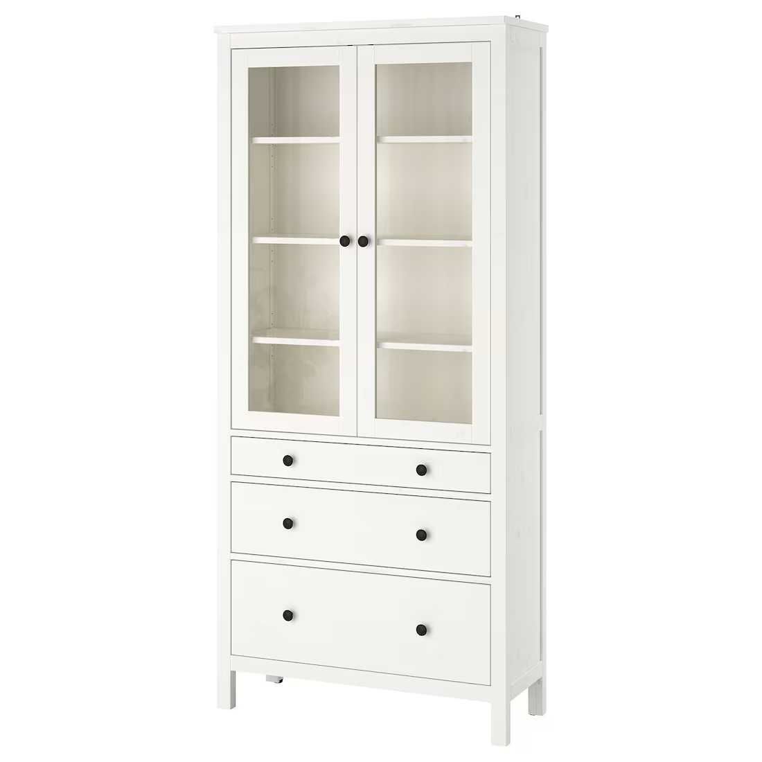 Biblioteczka biała Witryna Ikea HEMNES z 3 szufl  90x197 Nowa