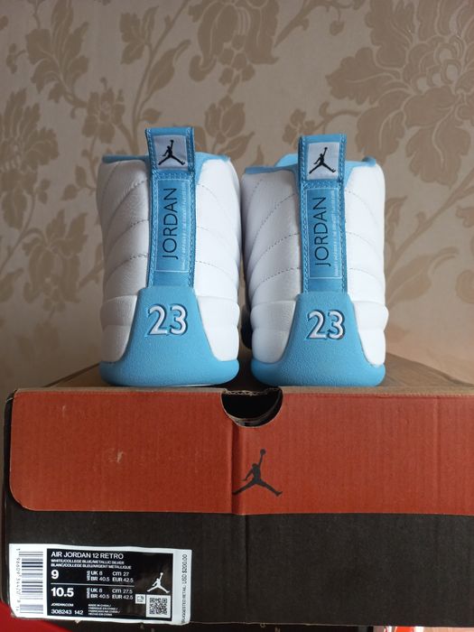 Nike Air Jordan 12 Retro  "Melo" White Universtiy Blue.