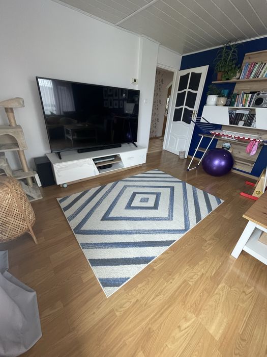 Dywan 150x200 biało niebieski
